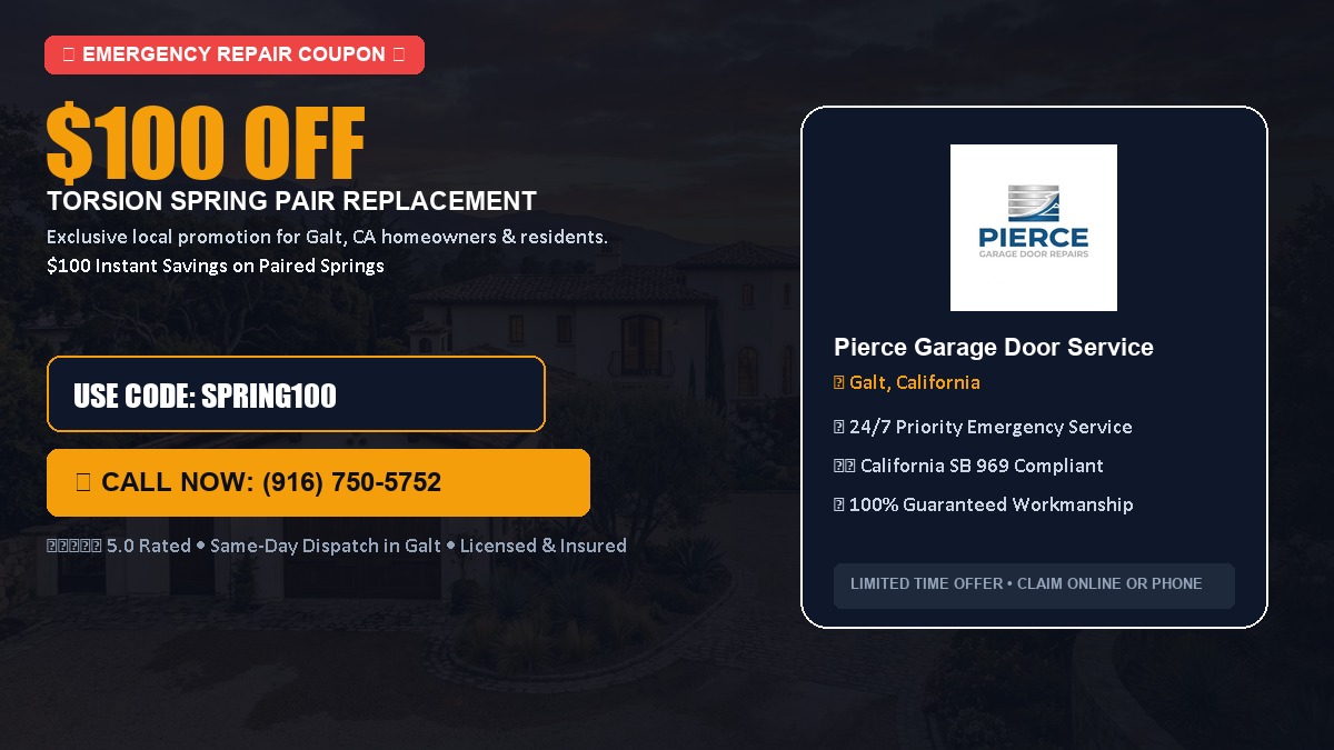 $100 OFF Heavy-Duty Torsion Spring Pair Replacement in Galt, CA