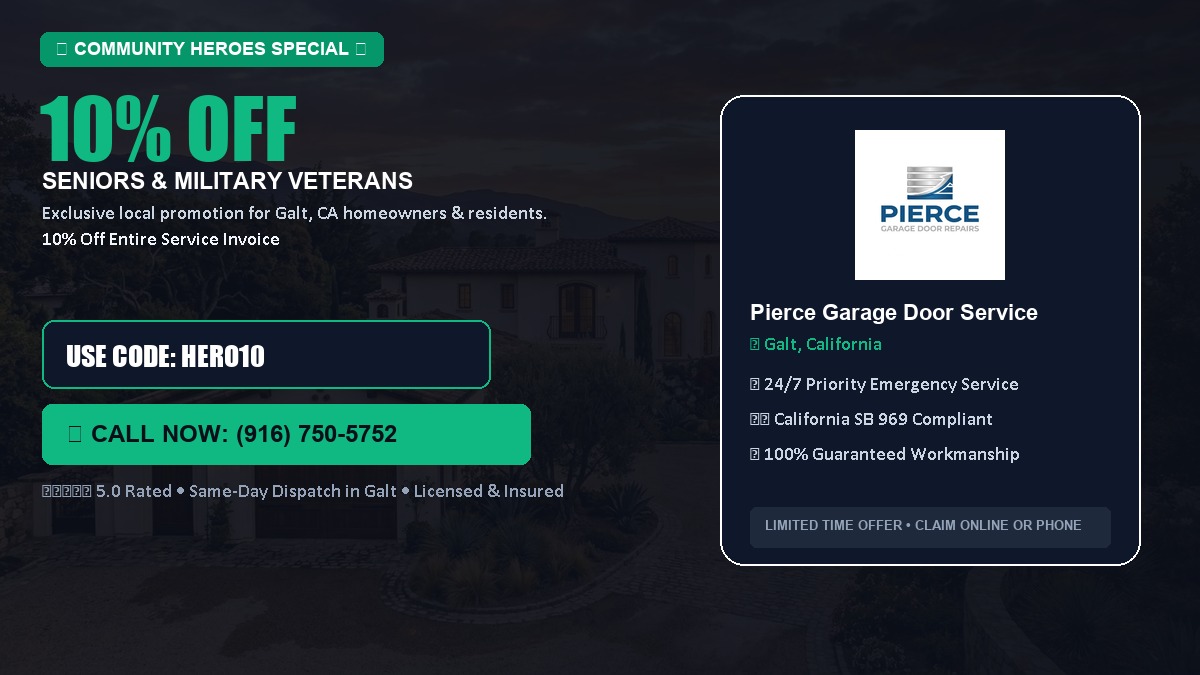 10% OFF Senior Citizens (65+) & Military / Veteran Community Discount in Galt, CA